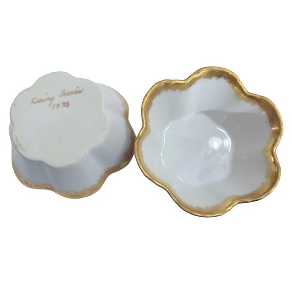 Vintage Denny Francis 1978 Wood Snack Trays w/ Porcelain Dishes | Set of 6 - Picture 3 of 7